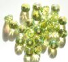 25 6x8mm Faceted Olive AB Donut Beads